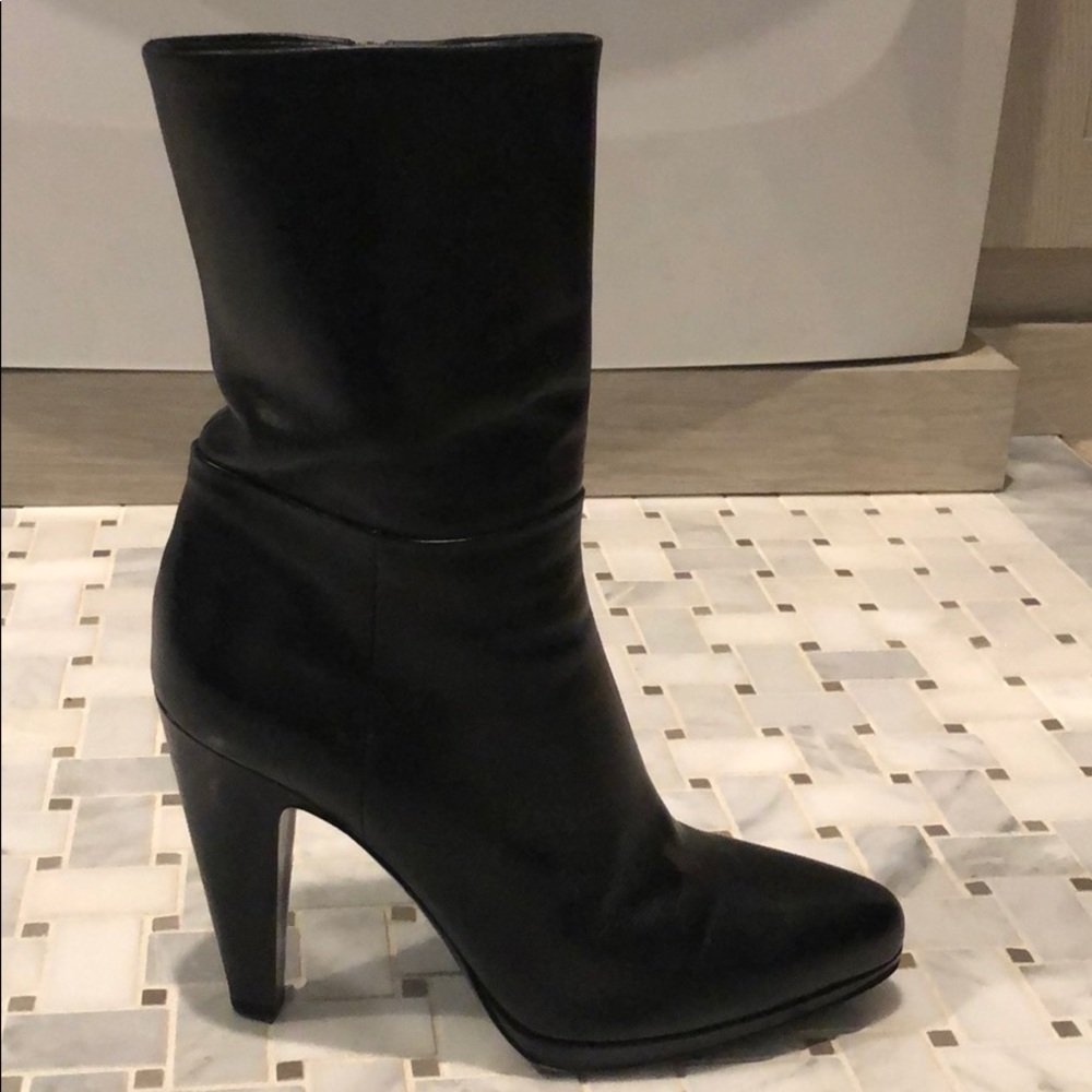 Classic Prada mid calf black booties